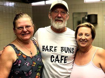Pat and Fran proprietors of the Bare Buns Cafe